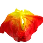 Платок-накидка для танца живота, из 100% натурального шелка, красный, оранжевый, желтый