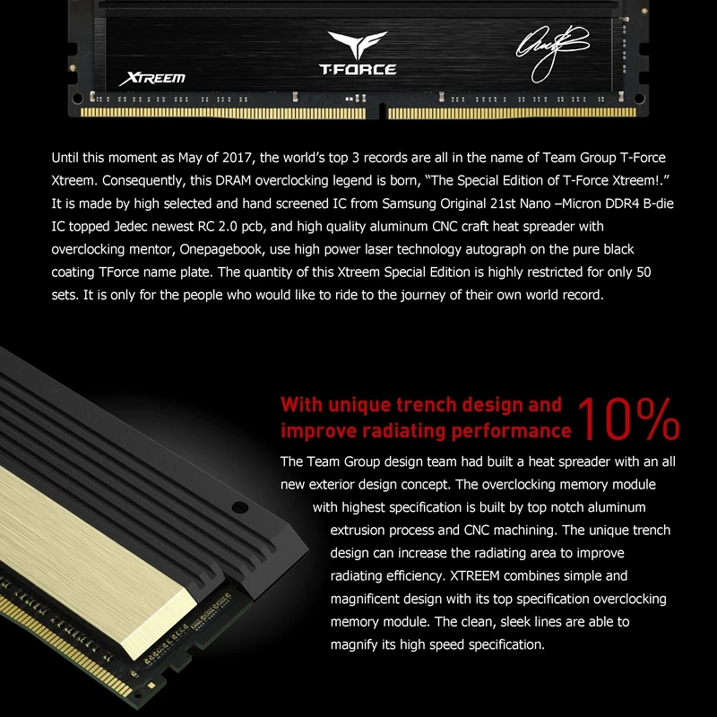 Команда группы T-FORCE игровой DDR4 STREEM Desktop memory 8GX2(16G) 3886 4000 МГц игровой компьютер ОЗУ 288 шпильки CL18-20-20-44 1,35 V