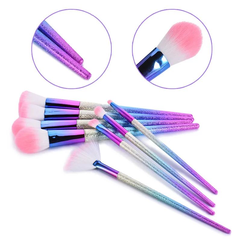 8 шт./компл. градиентная Радужная щетка противоскользящая матовая Кисть для
