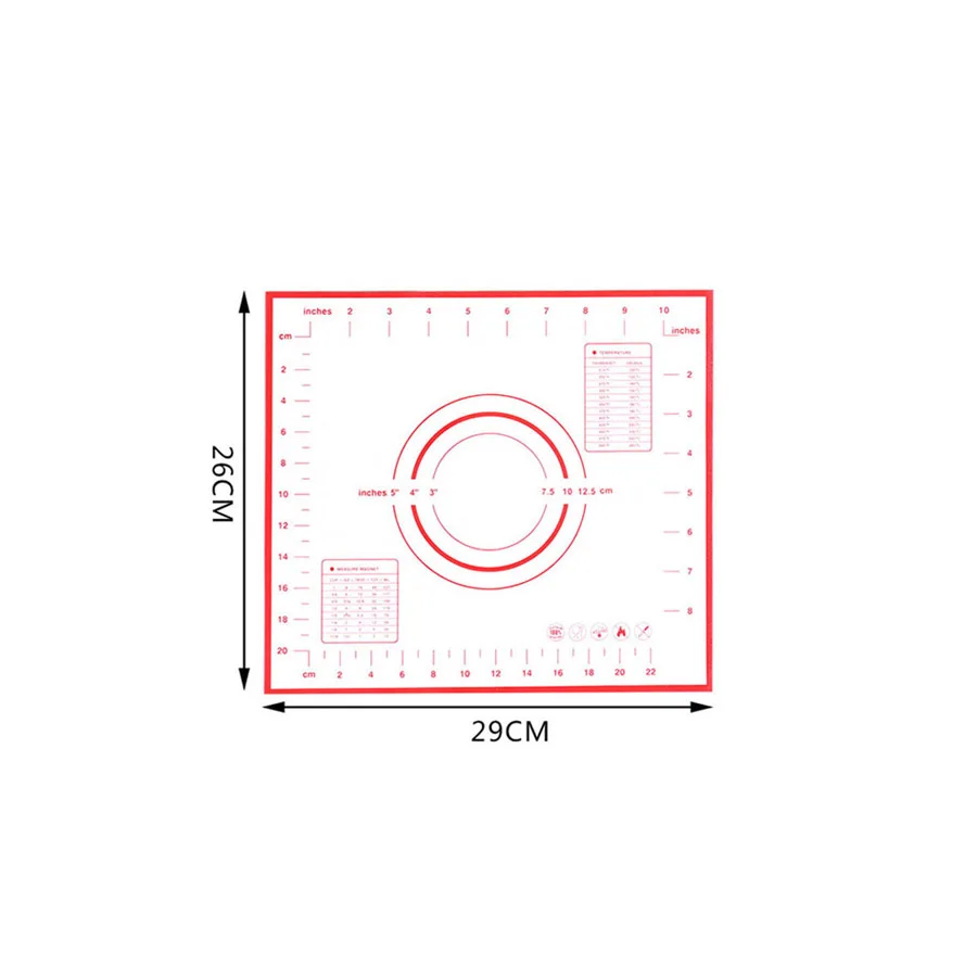 Очень большой 3" x 24" силиконовый коврик для выпечки-антипригарный нескользящий кондитерский коврик с измерениями по Leeseph(красный и черный
