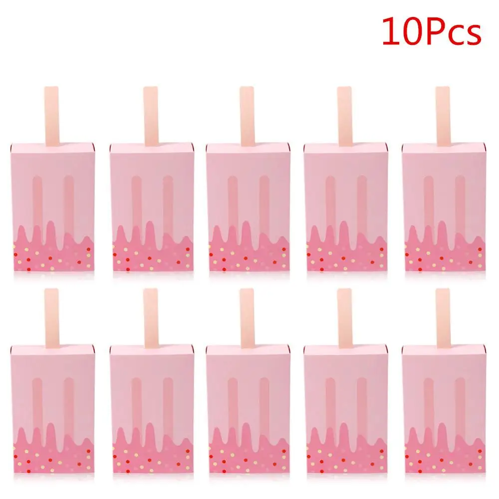 Pink Ice Cream Теплая Коробка для конфет на свадьбу, день рождения, Подарочная коробка, бумажный пакет, упаковка для детских конфет для душа, коробка для конфет, подарок для гостей на день рождения, украшение для детей - Цвет: Pink Ice Cream