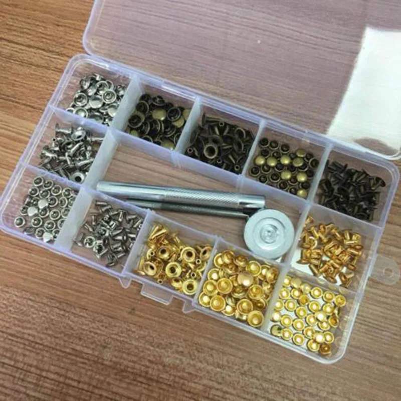DIY 180X двойной колпачок комплект заклепок трубчатые Шпильки Набор инструментов