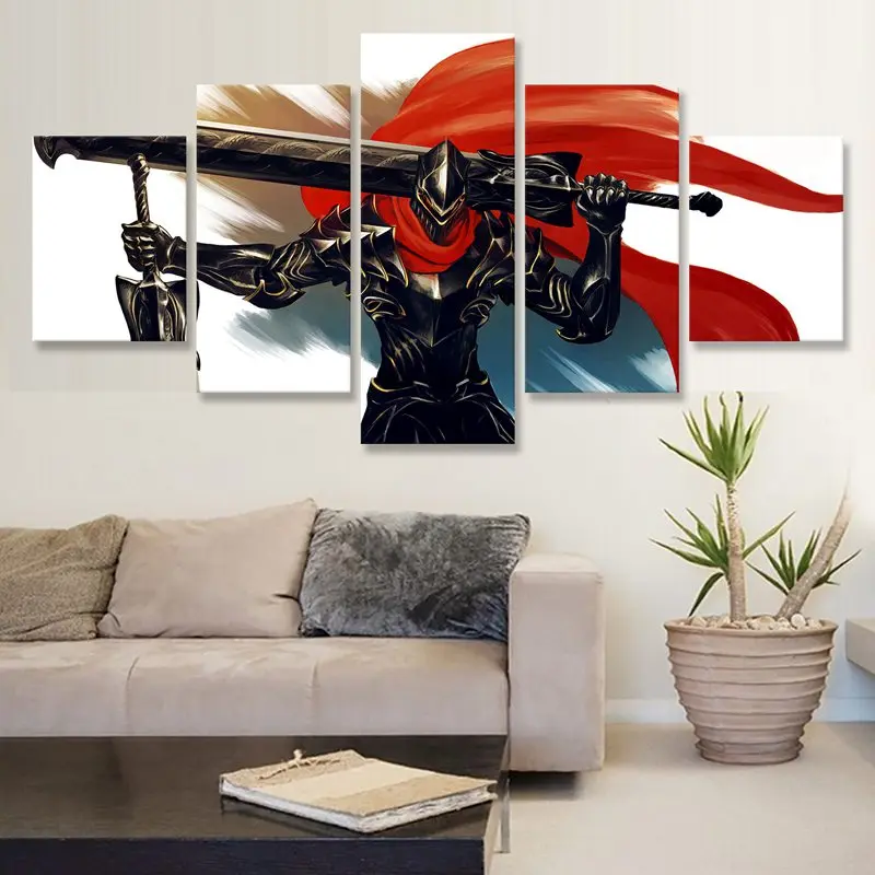 Персонаж Аниме Overlord настенная живопись 5 шт. украшения стены Современная маслом