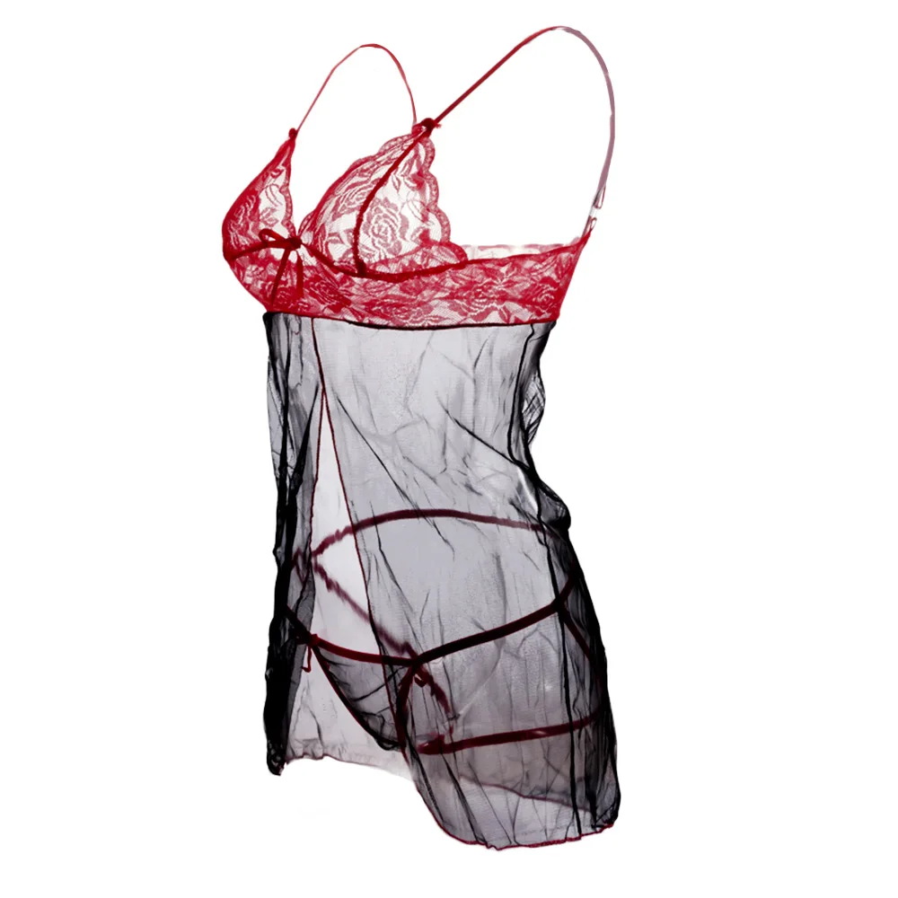 Ночная рубашка женская кружевная с v-образным вырезом | Тематическая одежда и