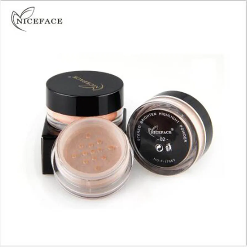 NICEFACE Хайлайтер для лица и бронзер пудра сияющая мерцающая осветляющая макияжа
