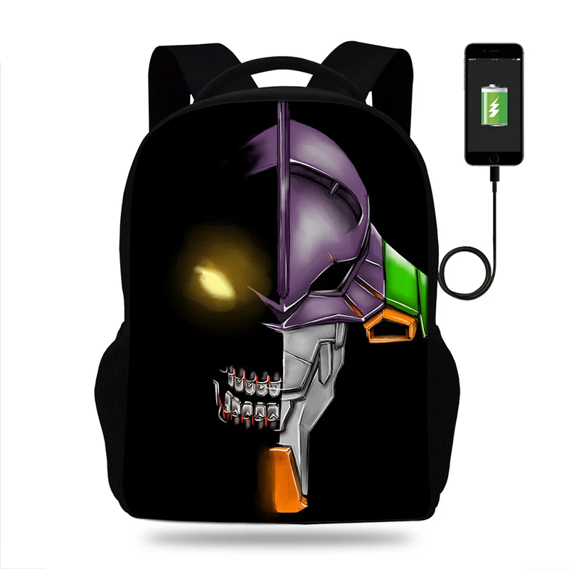 Neon Genesis Evangelion принт рюкзак школьный для девочек/мальчиков подростков ранец USB