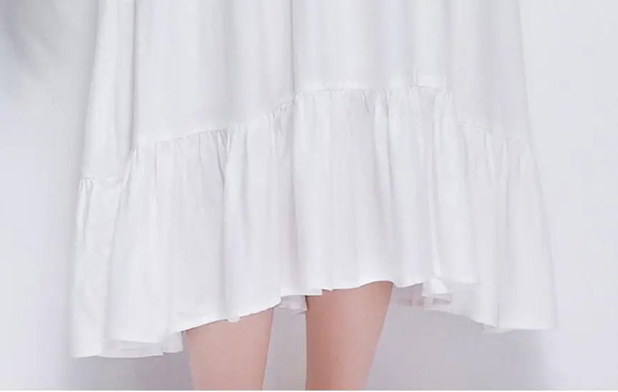 Женское элегантное белое платье из хлопка с длинным рукавом|plus nightgown|sleeping dresswhite