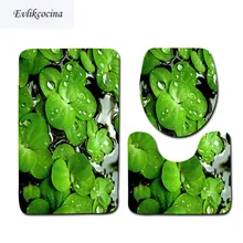 Free Shipping 3pcs Green Leaves Banyo Bathroom Carpet Toilet U Type Bath Mats Set Non Slip Pad Tapis Salle De Bain Alfombra Bano Free Shipping 3pcs Green Leaves Banyo Bathroom Carpet Toilet U Type Bath Mats Set Non Slip Pad Tapis Salle De Bain Alfombra Bano