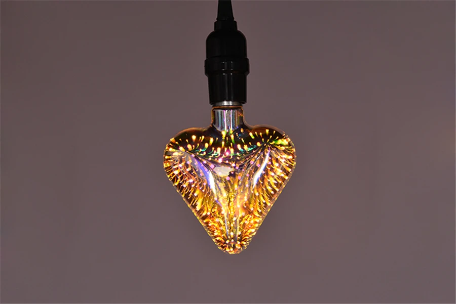 Zoyabell Led 3D сердце лампы Эдисона, стилизованные под языки пламени E27 лампы накаливания Ретро Винтаж декоративный Крытый настенный светильник Edison 110 V 220 V лампа