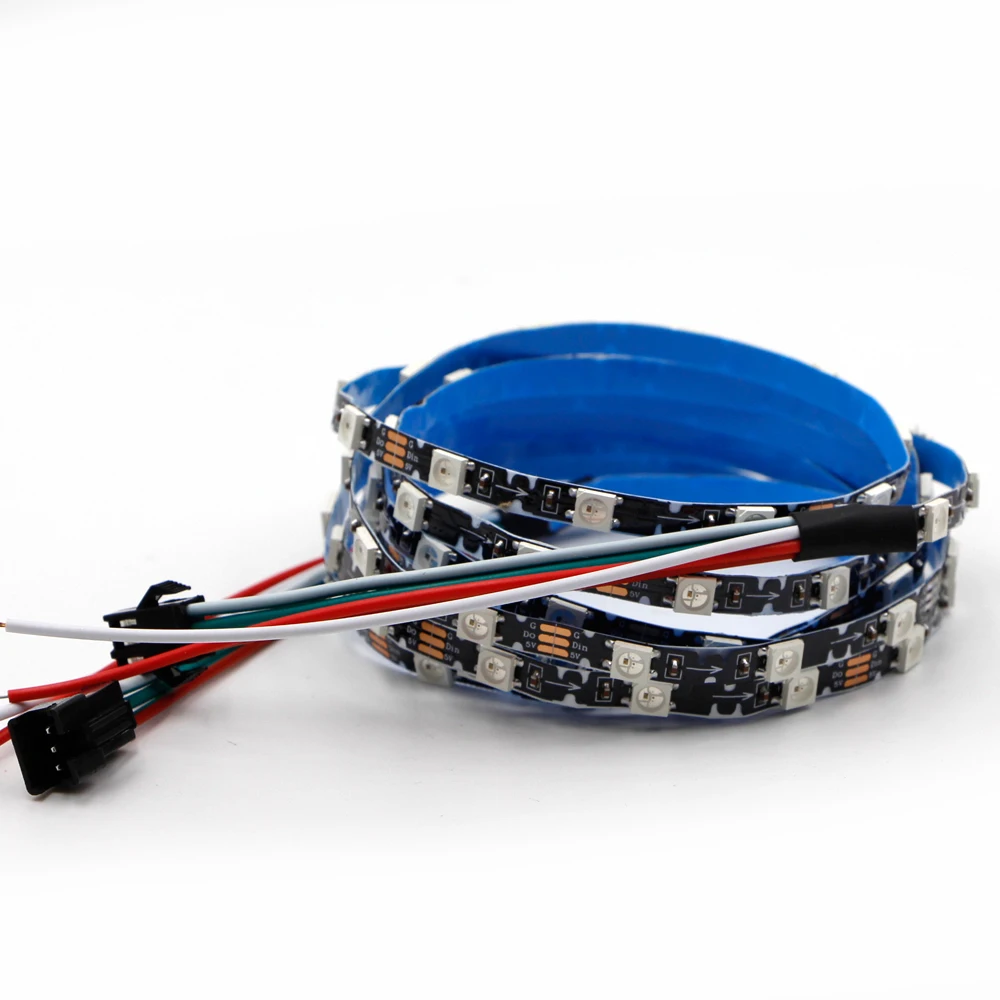 5 в Светодиодная лента 2 м умная RGB 3535 WS2812 2812 полноцветная S Форма PCB Pixel IC Ditigal индивидуально адресуемый 60 Светодиодный/м ленточный светильник
