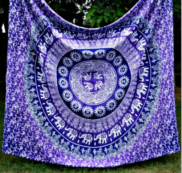 purple elephant Гобелен с изображением слона Цветной печатных декоративные индийский ковер в виде мандалы Мандала со слоном настенная драпировка в стиле хиппи - Цвет: purple elephant