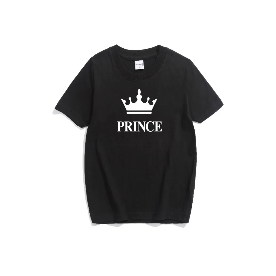 Семейная одежда футболки с принтом KING QUEEN PRINCE и PRINCESS футболка пара пап сыновей для