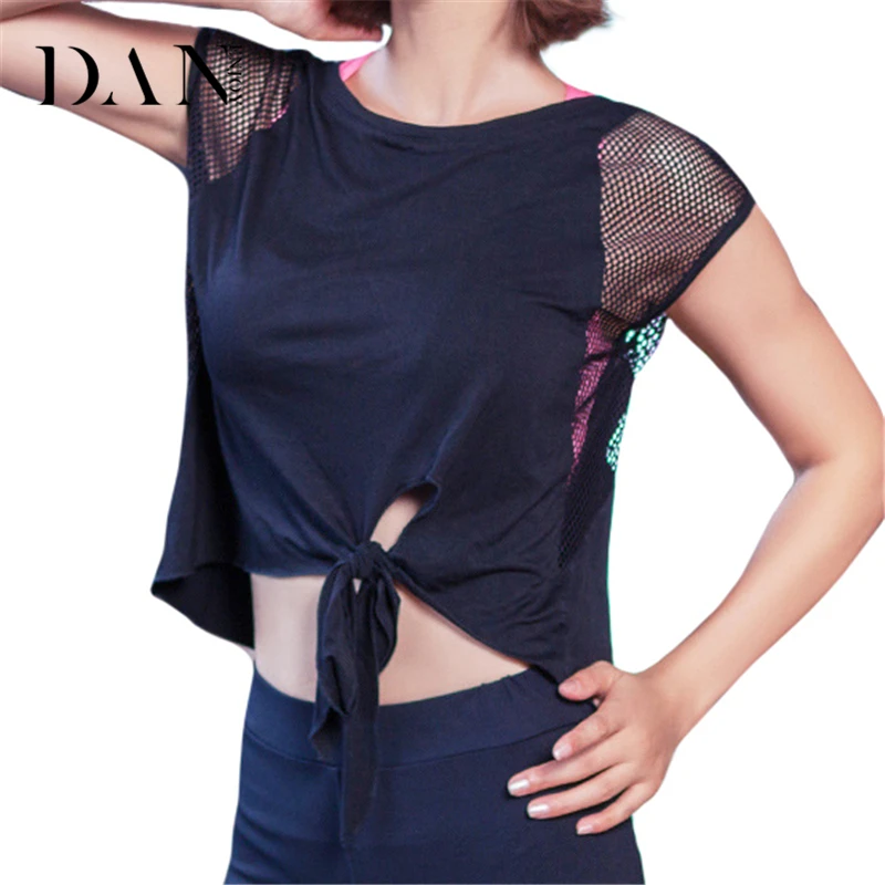 Danenjoy Рубашки йоги быстросохнущая дышащий тренажерный зал Фитнес чистая Пряжа
