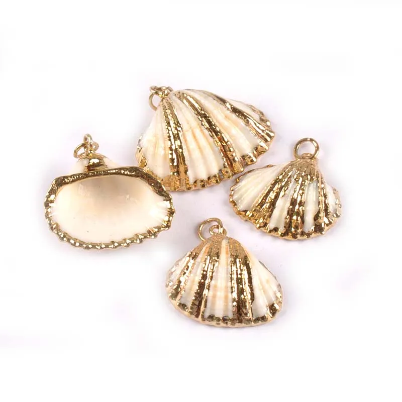 Позолоченные резьбовые ракушки для DIY ручной работы подвески сережек