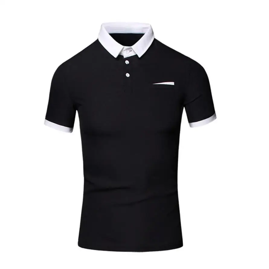

Nice Vogue Summer Men Turn-down Collar Pullover Tops Blouse Chiffon Short Sleeve T-shirt New Casual Fashion Miesten T-paita #AA