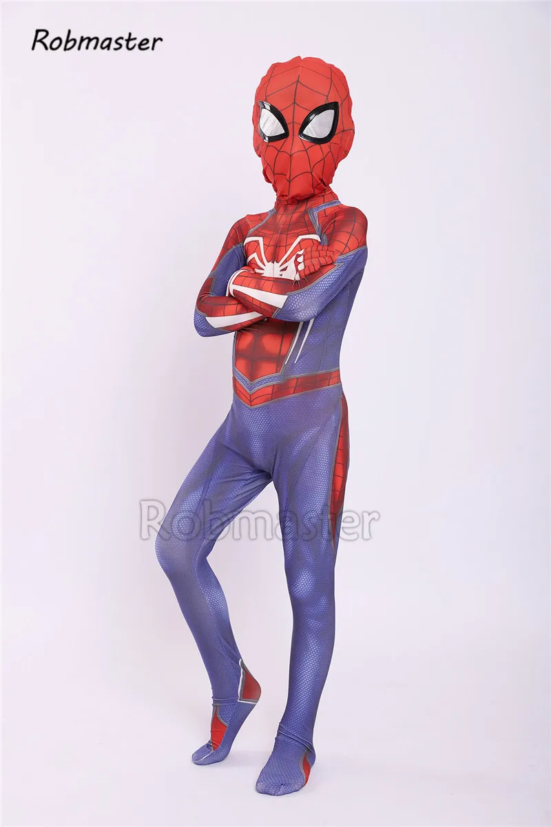 Игра PS4 Insomniac Человек-паук костюм лайкра Spidey Человек-паук косплей Мстители Человек-паук костюм-комбинезон костюм для детей мальчиков