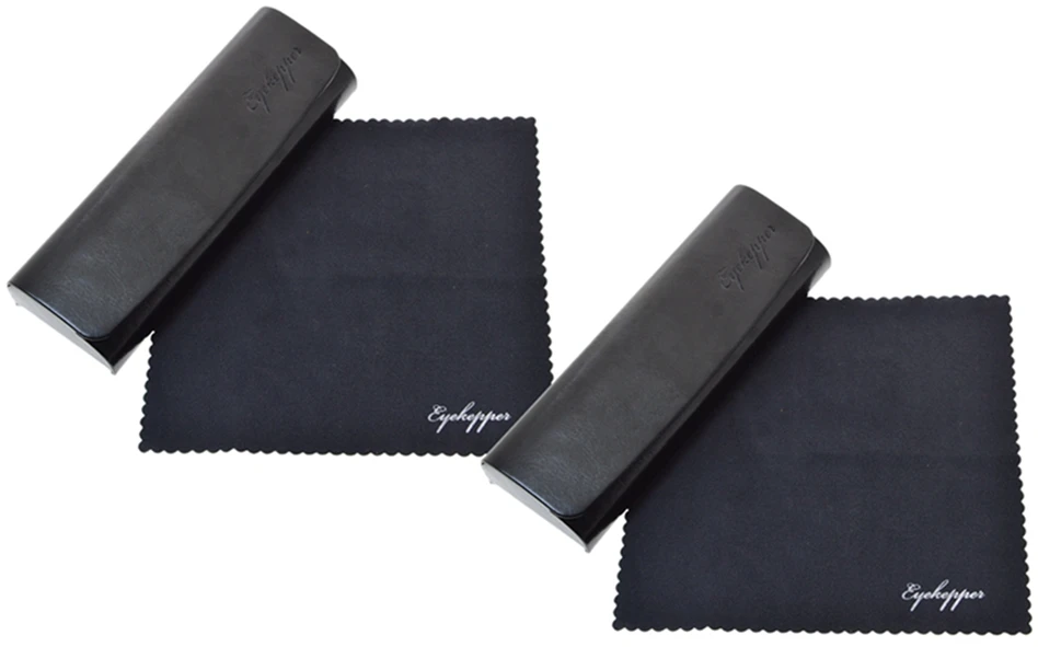 2 pcs Black R2 очечник для мужчин Wo для мужчин s металлический футляр для очков с микрофиброй для чистки мягкой тканью - Цвет: 2 pcs Black