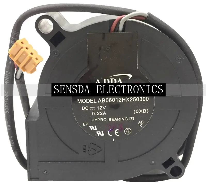

Brand New FOR ADDA AB06012MX250300 60x60x25mm 12V 0.18A Projector Cooling Fan Blower Turbo
