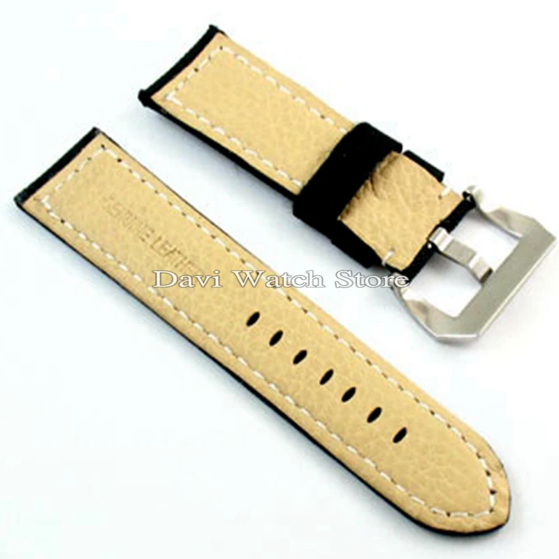 

24mm cloth leather Mixed watch strap Wristwatch Bands polishes buckle