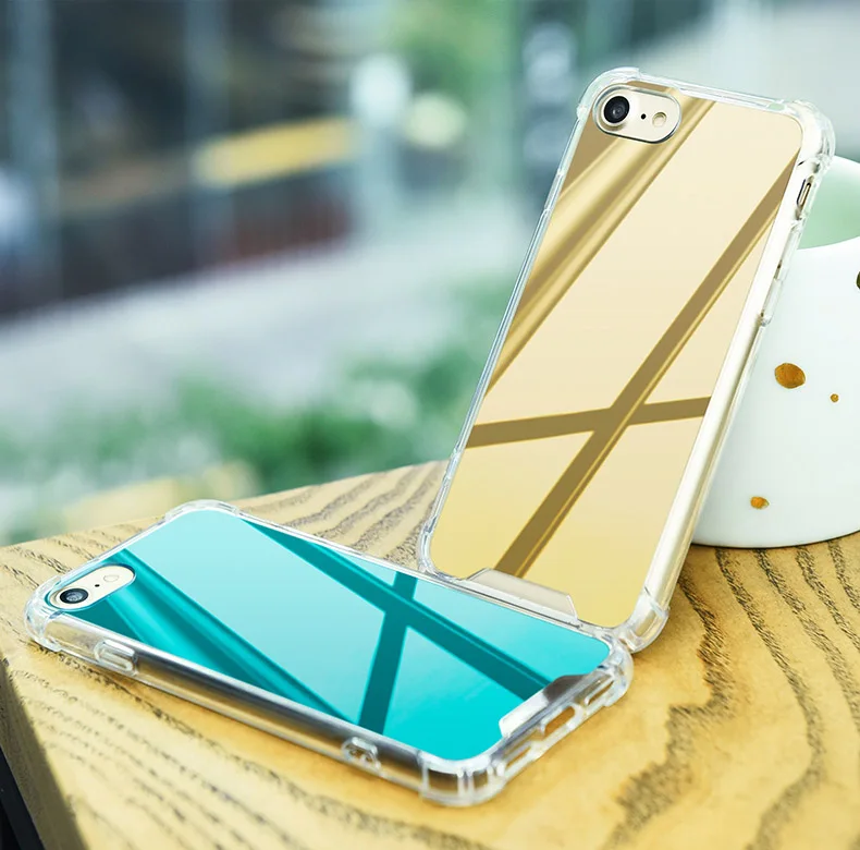 Роскошные зеркальные чехлы для телефонов iPhone X 8 7 Plus защитный чехол из ТПУ 6 6S
