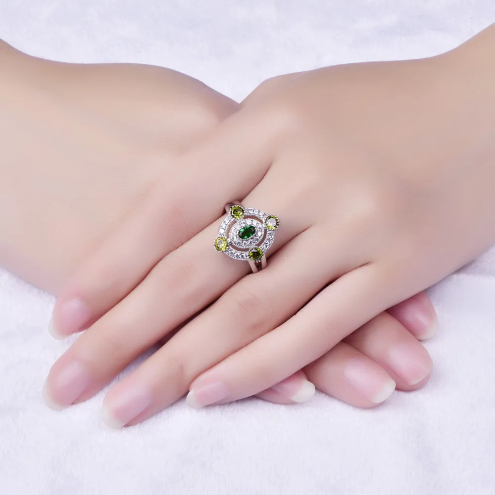 Lingmei овальным вырезом зеленого и фиолетового цвета оливково Зеленая белого