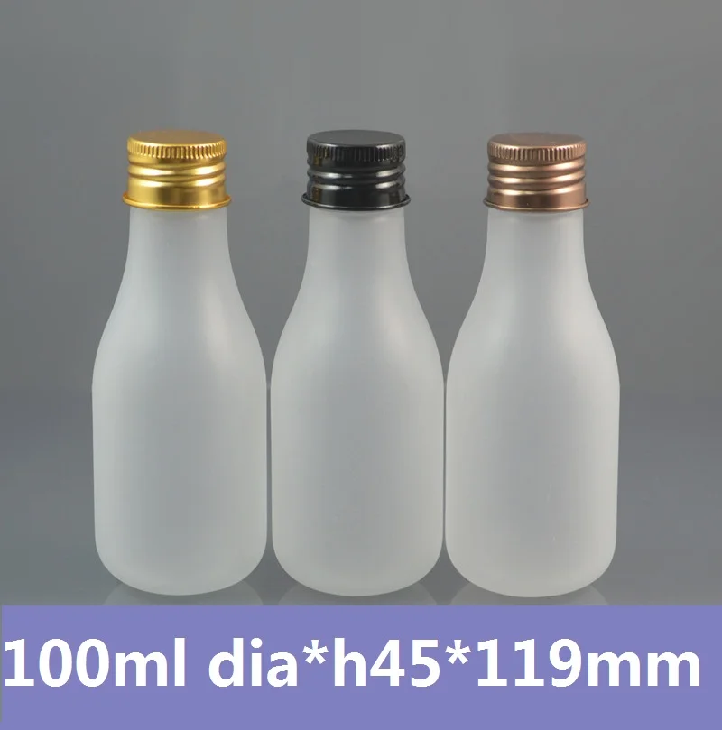 50pcs/lot 4oz 100ml Frosted herbal oils PET Bottle with Reducer Aluminum Copper/Gold/Black Top Cosmetic Plastic Bottles