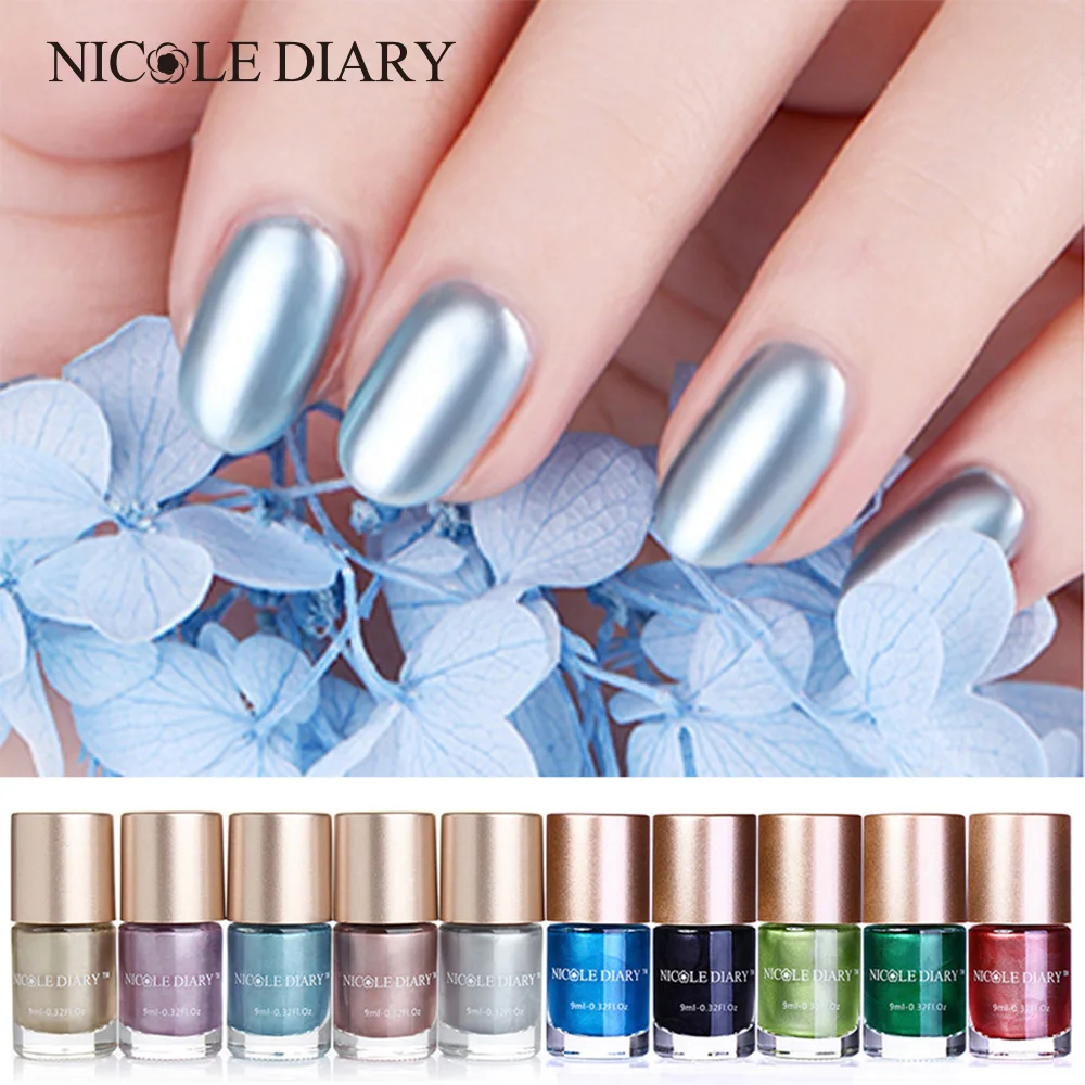 NICOLE DIARY 9 мл Лак для ногтей металлик зеркальный эффект Блестящий лак