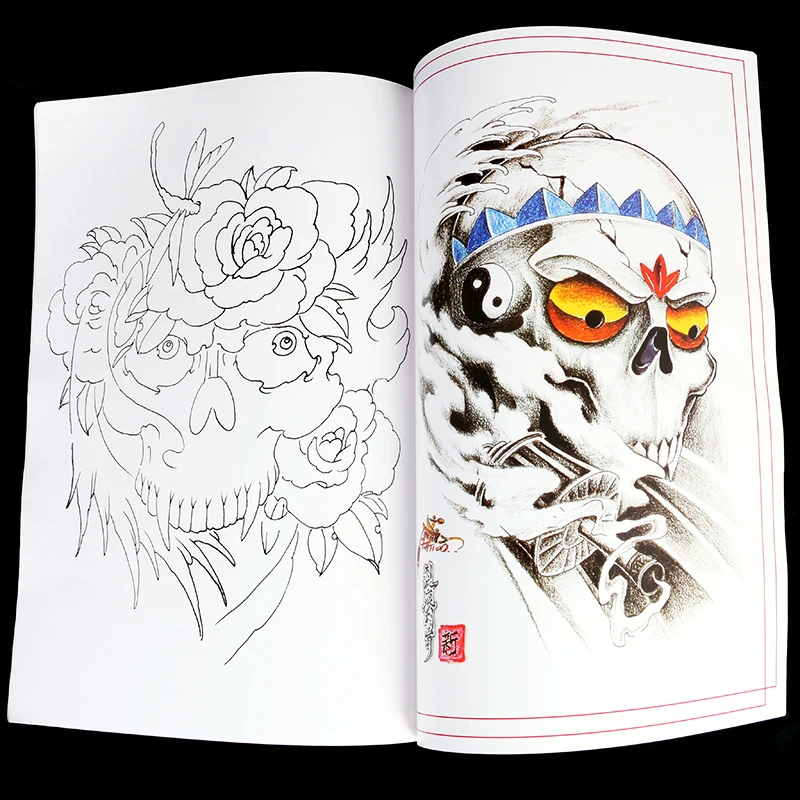 Книга татуировки Flash новые конструкции рукописи Sketchbook живопись комплекты 60