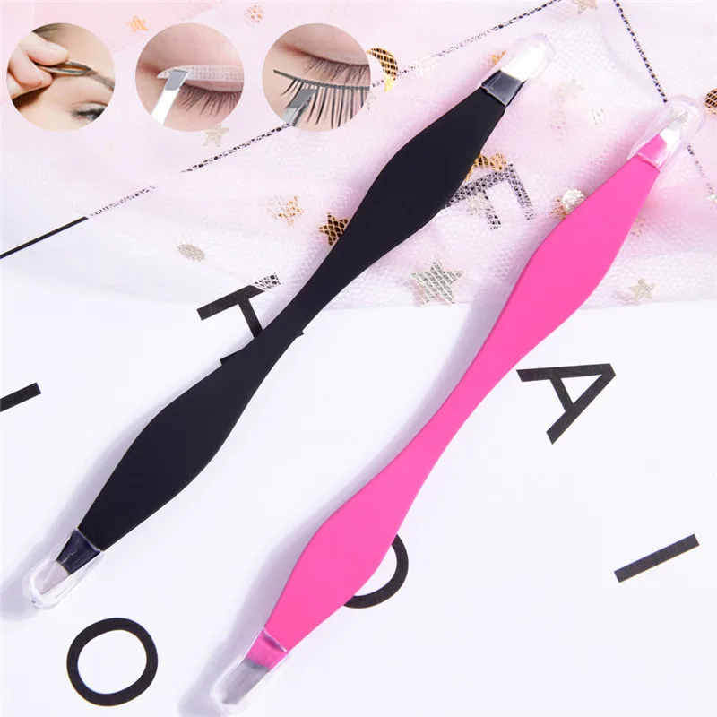 

1piece Tweezers Anti-Static Eyelash Extension Pincet for Maquiagem Rose Beauty Makeup Tools Double Ends Eyebrow Tweezer