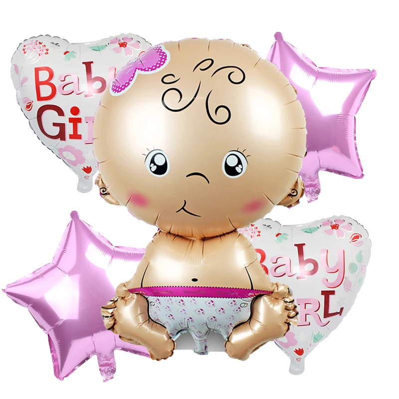 5 шт./компл. Baby Shower для мальчиков и девочек вечерние украшения Фольга шары набор Пол раскрыть вечерние принадлежности для новорожденных на день рождения для детей