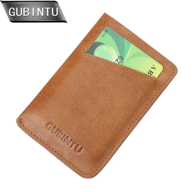 Кошелек клатч из натуральной кожи GUBINTU RFID компактный кошелек для мужчин и женщин