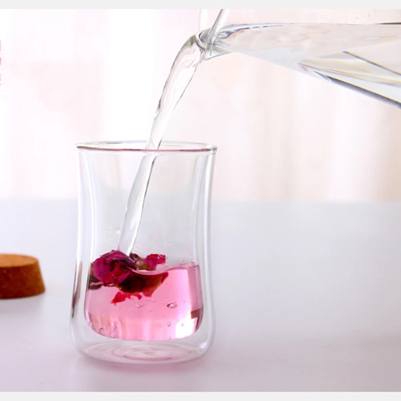 Термостойкая стеклянная чашка с двойными стенками пивная кофейная набор