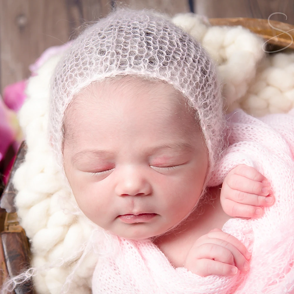 Don&ampJudy Newborn Hat Photo Prop Soft Mohair Bonnet Cap Hand Knitted Baby Photography Props Session 2021 | Детская одежда и