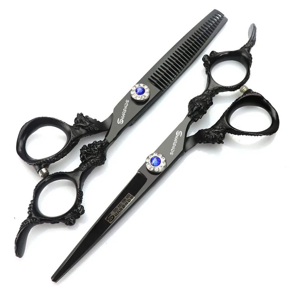 6inch 2pc Sharonds Ножницы Парикмахерские парикмахерские 5,5 6 дюймов ножницы Профессиональные ножницы парикмахерские принадлежности фиолетовый дракон makas - Цвет: 6inch 2pc