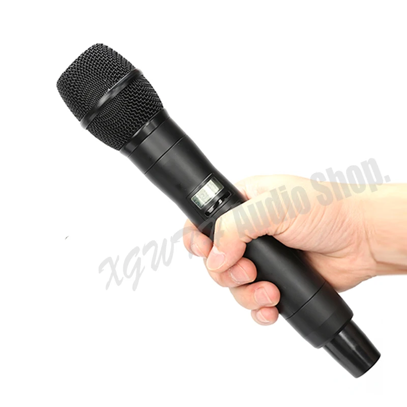 구매 DJ UHF 무선 마이크 시스템, 트루 다이버시티, 2x100 채널, 다이나믹 콘덴서, 카디오이드 마이크, 웨딩 가라오케 스튜디오용