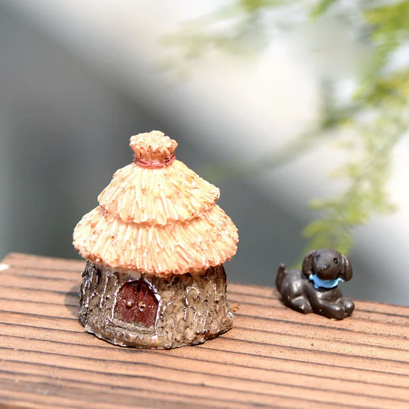 Thatched Cottage House Miniature Fairy Garden Home Houses Decoration Mini Craft Micro Landscaping Decor DIY Accessories | Дом и сад