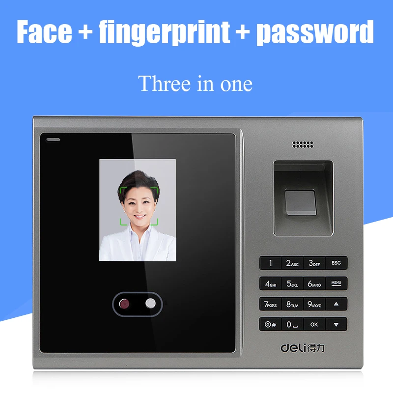 Deli биометрический аппарат для распознавания лиц отпечатков пальцев паролей