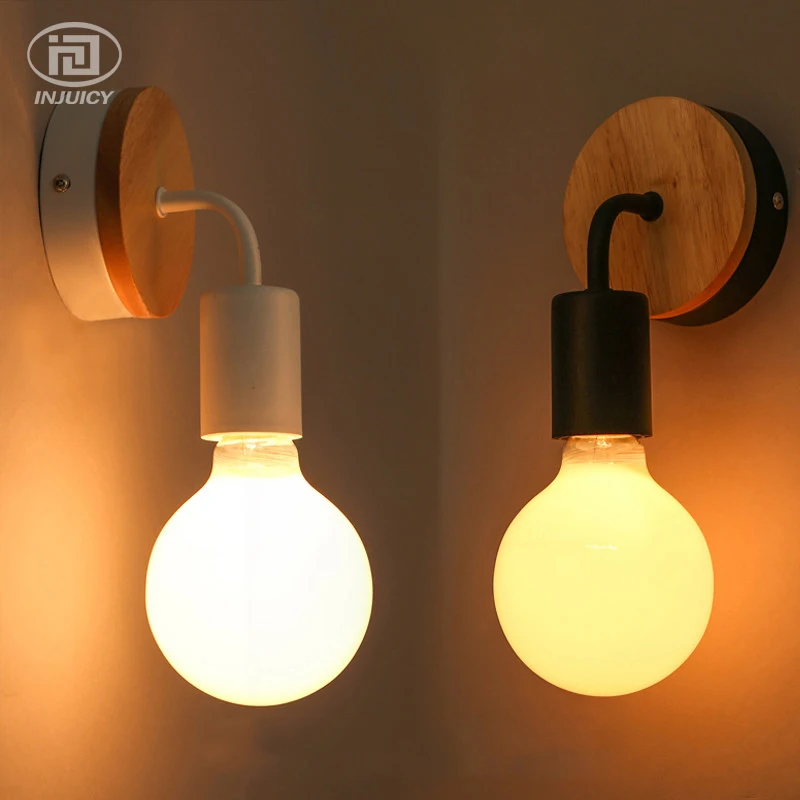 Лофт винтажный деревянный Базовый настенный светильник минималистичный