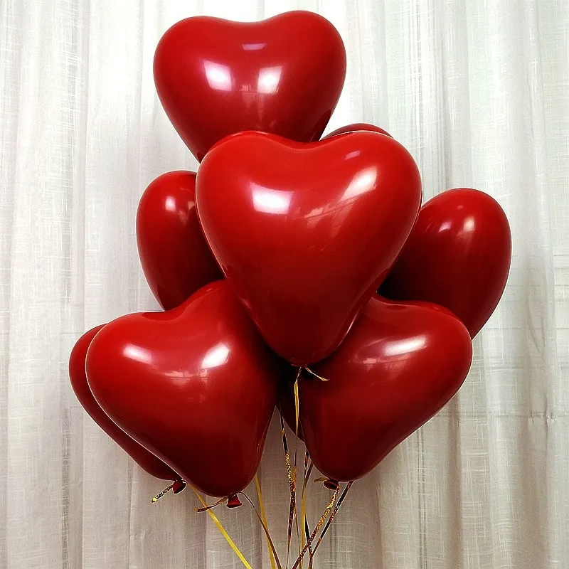 Heart-shaped 5 шт толстый двойной любовный гранат Рубиновый Красный набор шар свадебное украшение комнаты ins красный круглый двойной декоративный шар - Цвет: Heart-shaped