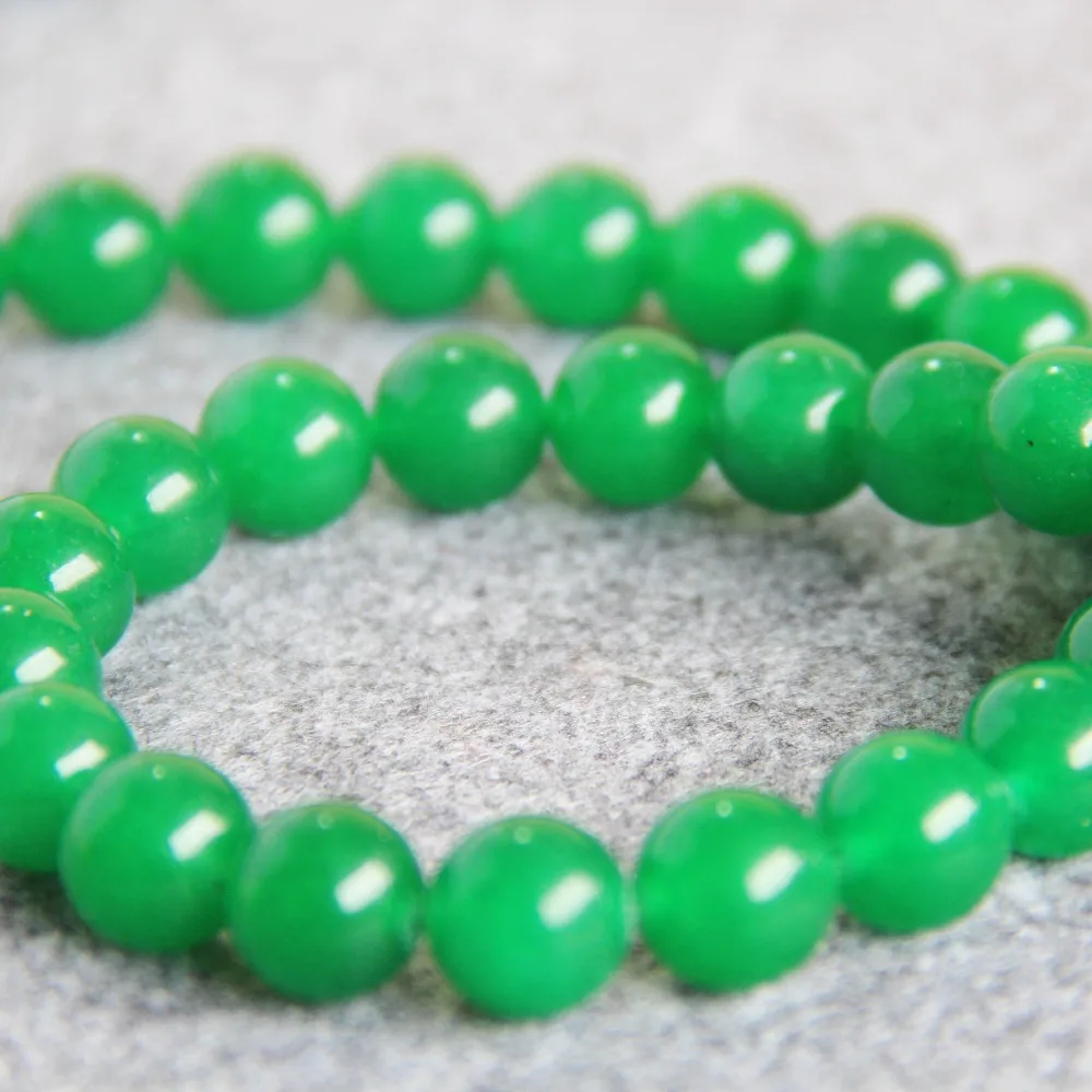 Зеленый Халцедон для ожерелья браслета 12 мм круглые полуготовые камни шарики