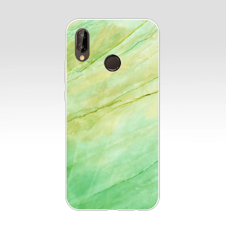Мягкий силиконовый чехол 82AQ из ТПУ золотисто зеленого мрамора для huawei p 20 lite pro y6