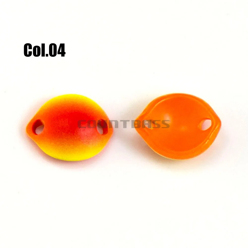 Countbass литья ложка с орнаментом в виде корейского одинарный крючок, Размер 14 x11mm, 1,6g 1/16 унций лосось форель Щука бас рыболовные приманки, приманка для рыбы - Цвет: 04