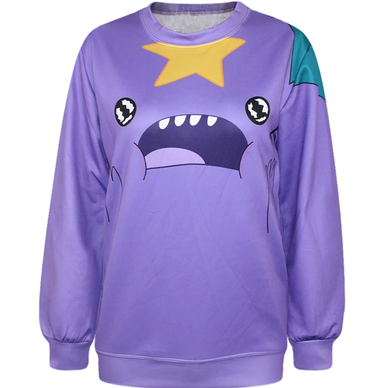 Harajuku толстовки на молнии с 3D принтом Приключения go Lumpy Space Princess Модные женские