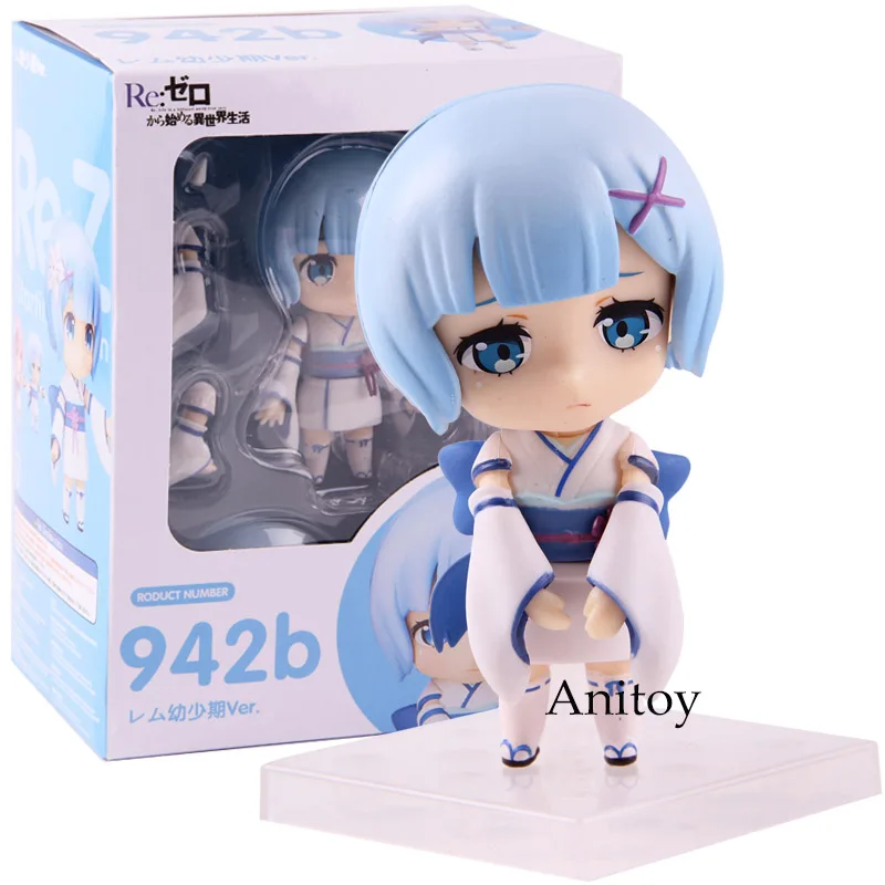Re Zero Kara Hajimeru Isekai Seikatsu Rem Ram детство Ver. Nendoroid 942 ПВХ фигурка аниме Коллекционная модель игрушки - Цвет: Rem with box