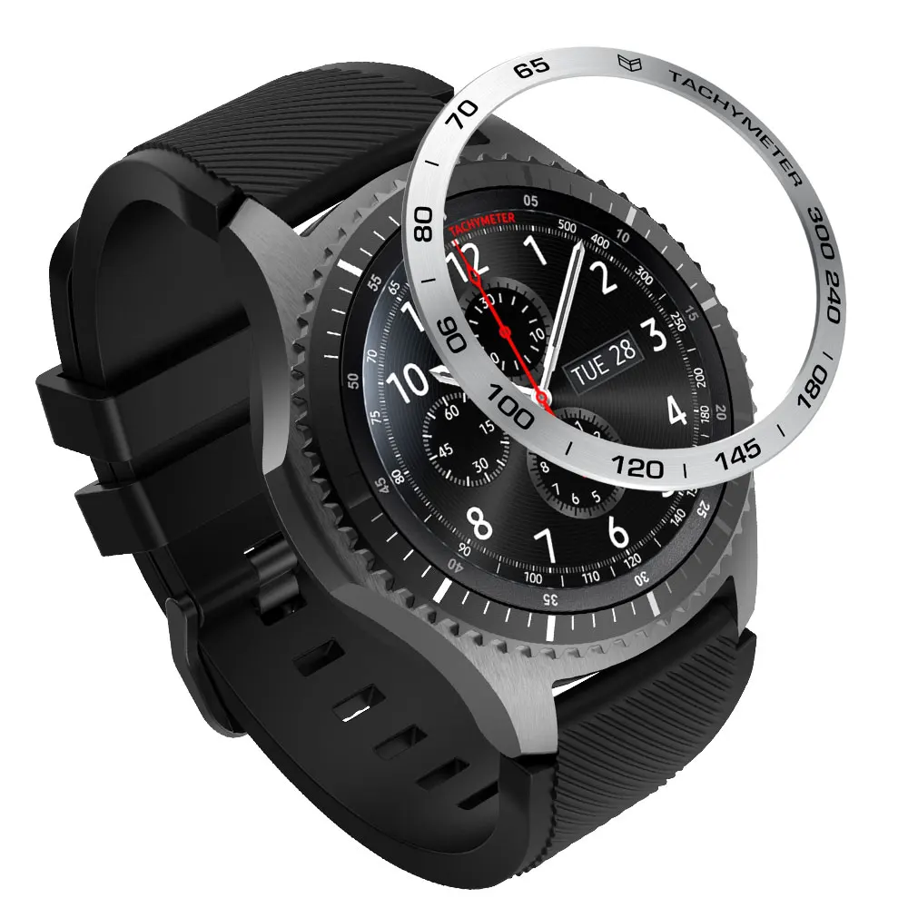 Смарт-чехол для часов samsung Galaxy watch 46 мм/42 мм/gear s3 frontier ободок кольцо клеющаяся крышка против царапин из нержавеющей стали