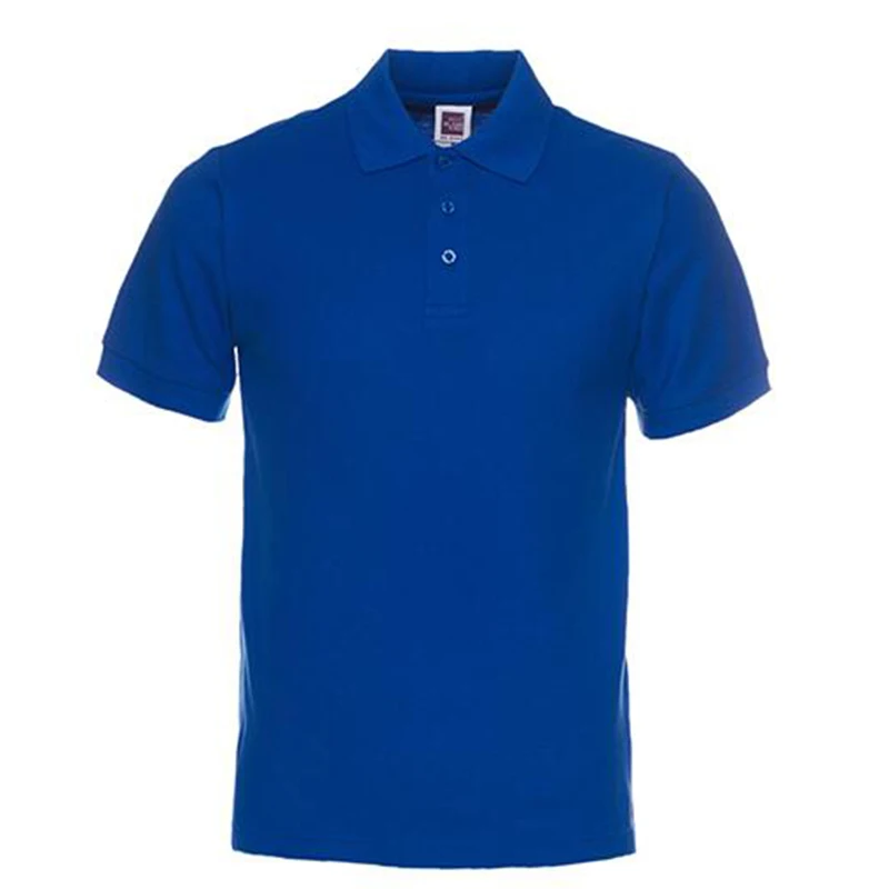 royal blue Новая брендовая мужская рубашка поло, мужская хлопковая рубашка поло с коротким рукавом, Повседневная Однотонная рубашка Camisa Polo Masculina De Marca S-3XL - Цвет: royal blue