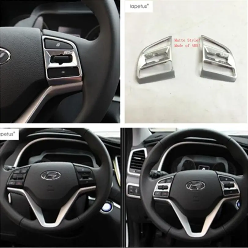Lapetus аксессуары для hyundai Tucson 2016 2020 ABS кнопка рулевого колеса Блестки украшения