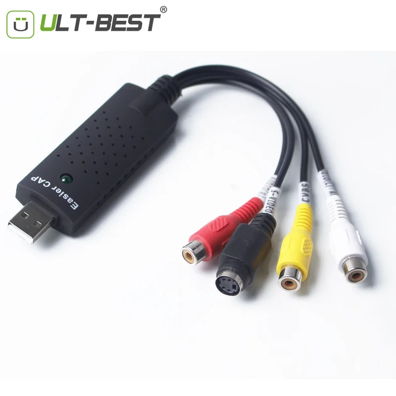 Адаптер видеозахвата ult best Easycap USB2.0 для ПК ноутбука USB 2 0 Карта ТВ тюнер VCR DVD AV RCA