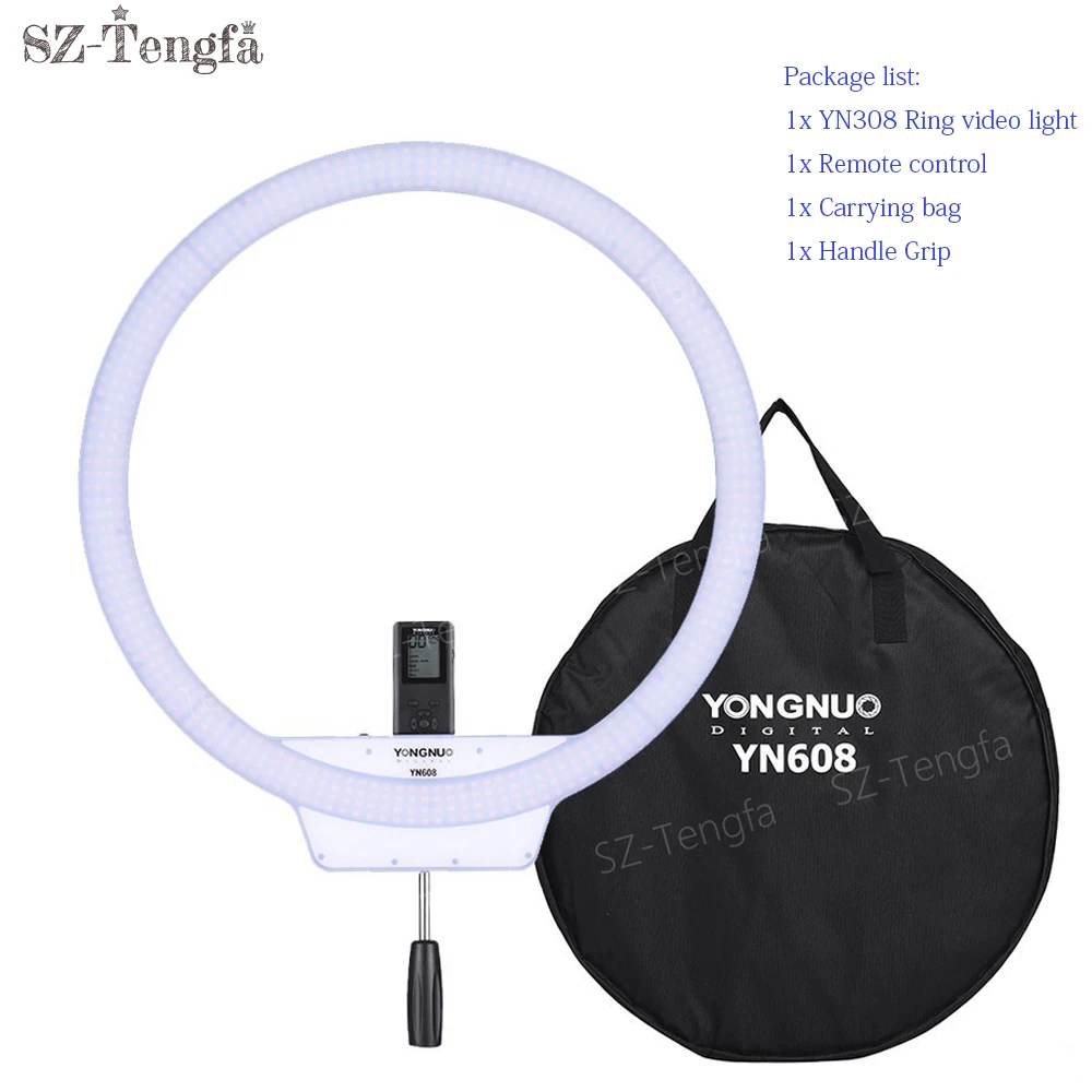 YongNuo YN608 кольцевая Светодиодная лампа 3200 K 5500 двухцветная температура и 5500K