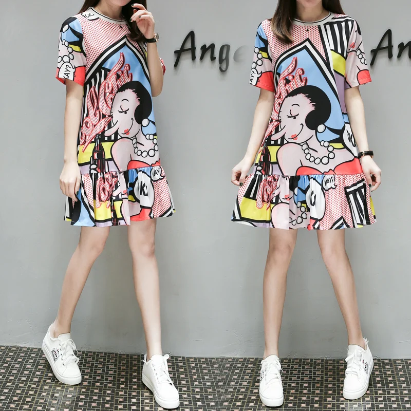 Женское шифоновое платье с оборками размера плюс летнее свободное повседневное